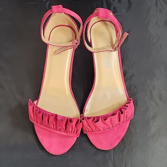 BRAND NEW ASHLEY STEWART TIA RUFFLE ADJUSTABLE BUCKLE  STRAP OPEN TOE SA… - Picture 4 of 12